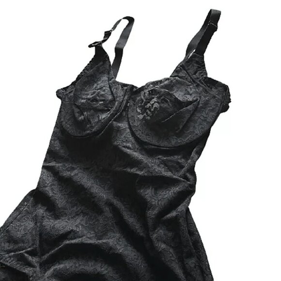 Deep V-Neck Plunging Backline Lace Bodysuit Shapewear with Underwire Bra XL - Picture 6 of 7